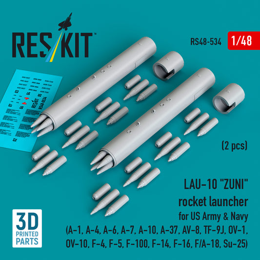 ResKit RS48-0534 1:48 LAU-10 "ZUNI" rocket launcher for US Army & Navy