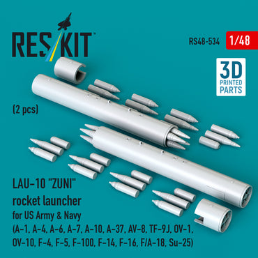 ResKit RS48-0534 1:48 LAU-10 "ZUNI" rocket launcher for US Army & Navy