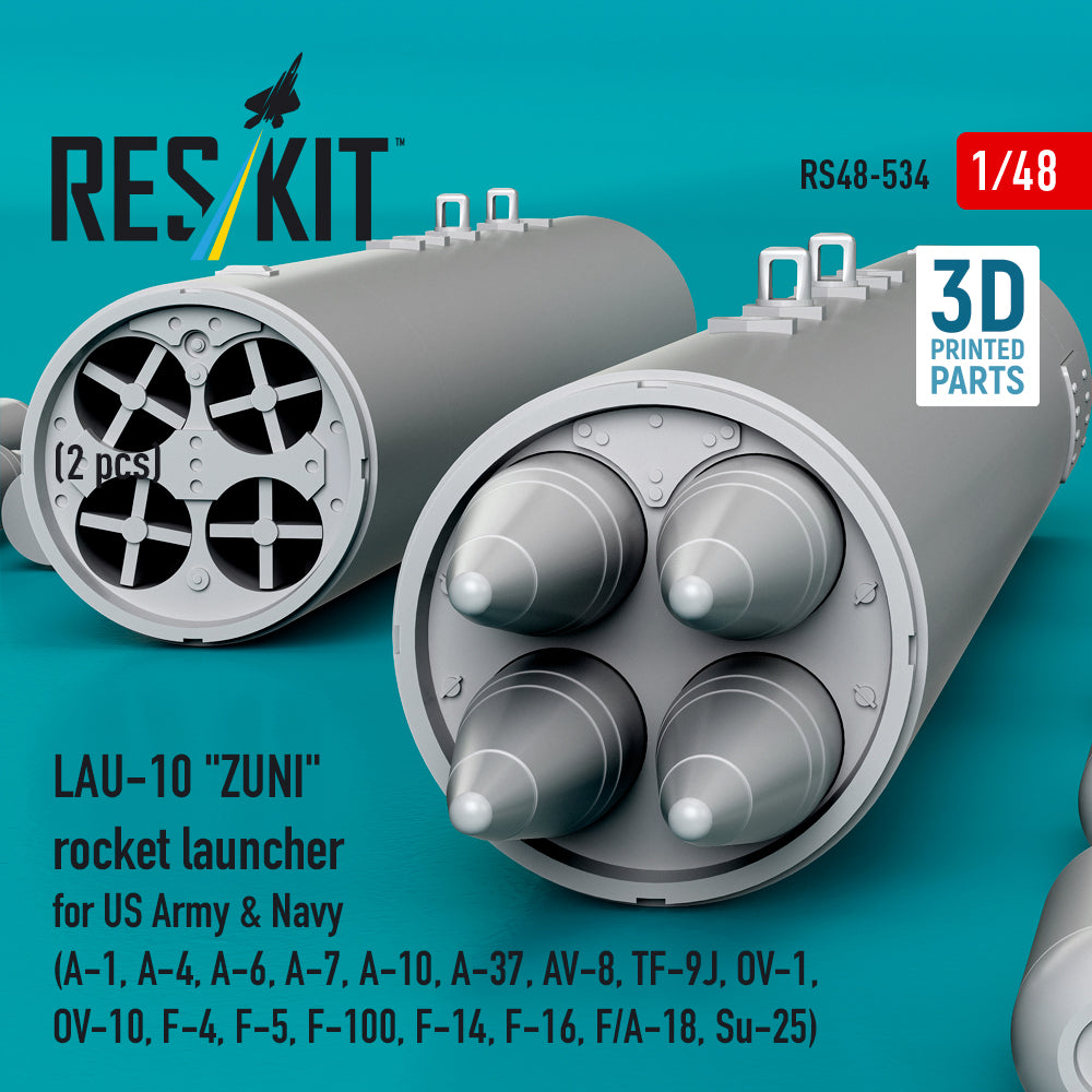 ResKit RS48-0534 1:48 LAU-10 "ZUNI" rocket launcher for US Army & Navy