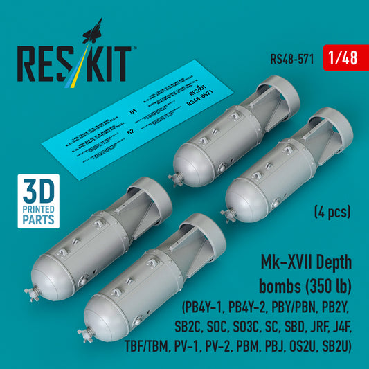 ResKit RS48-0571 1:48 Mk-XVII Depth bombs