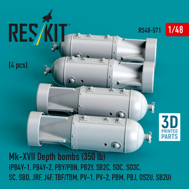 ResKit RS48-0571 1:48 Mk-XVII Depth bombs