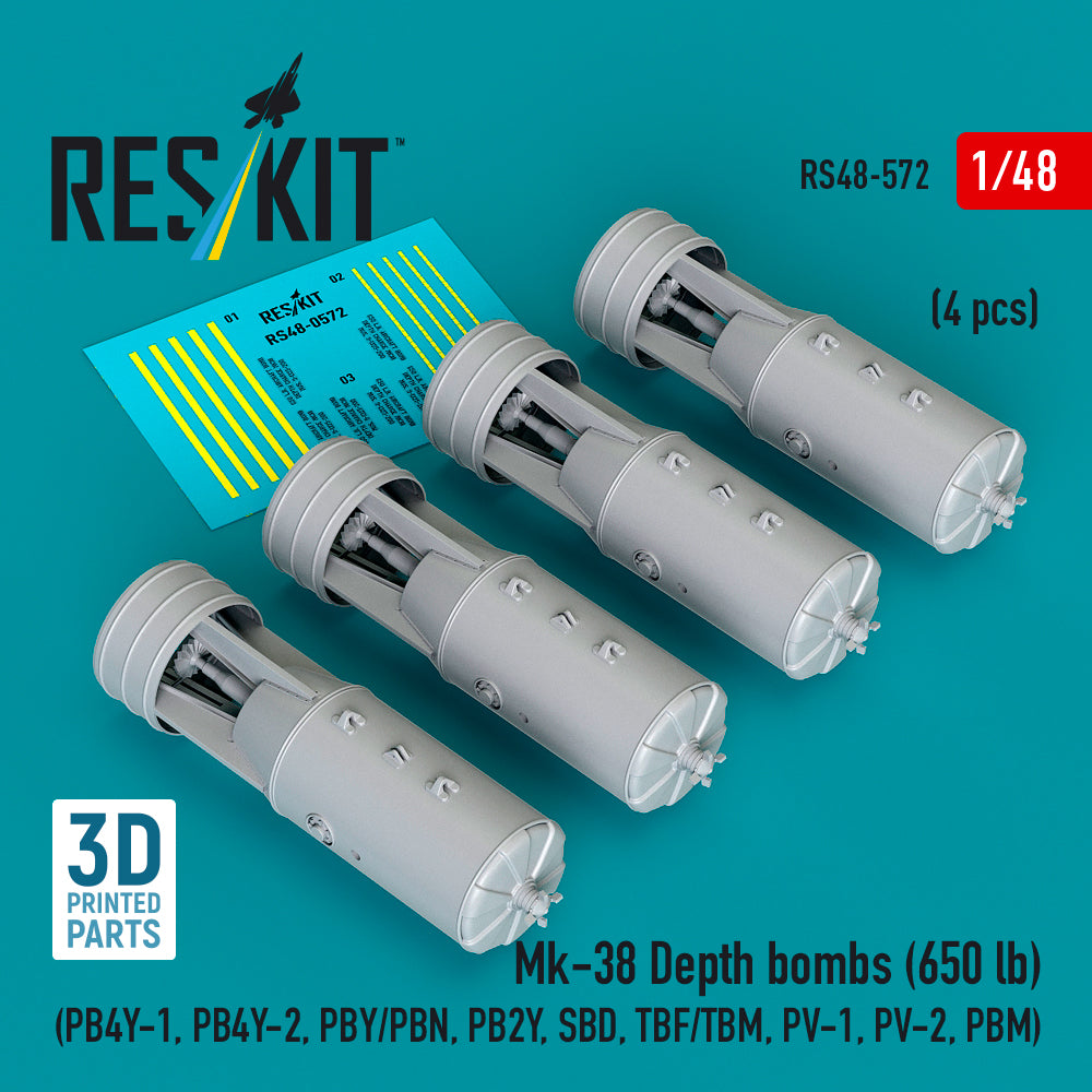 ResKit RS48-0572 1:48 Mk-38 Depth bombs