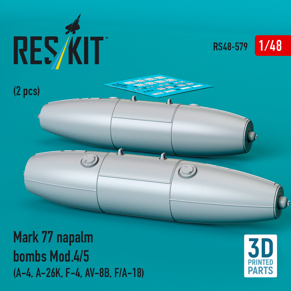 ResKit RS48-0579 1:48 Mark 77 napalm bombs Mod.4/5