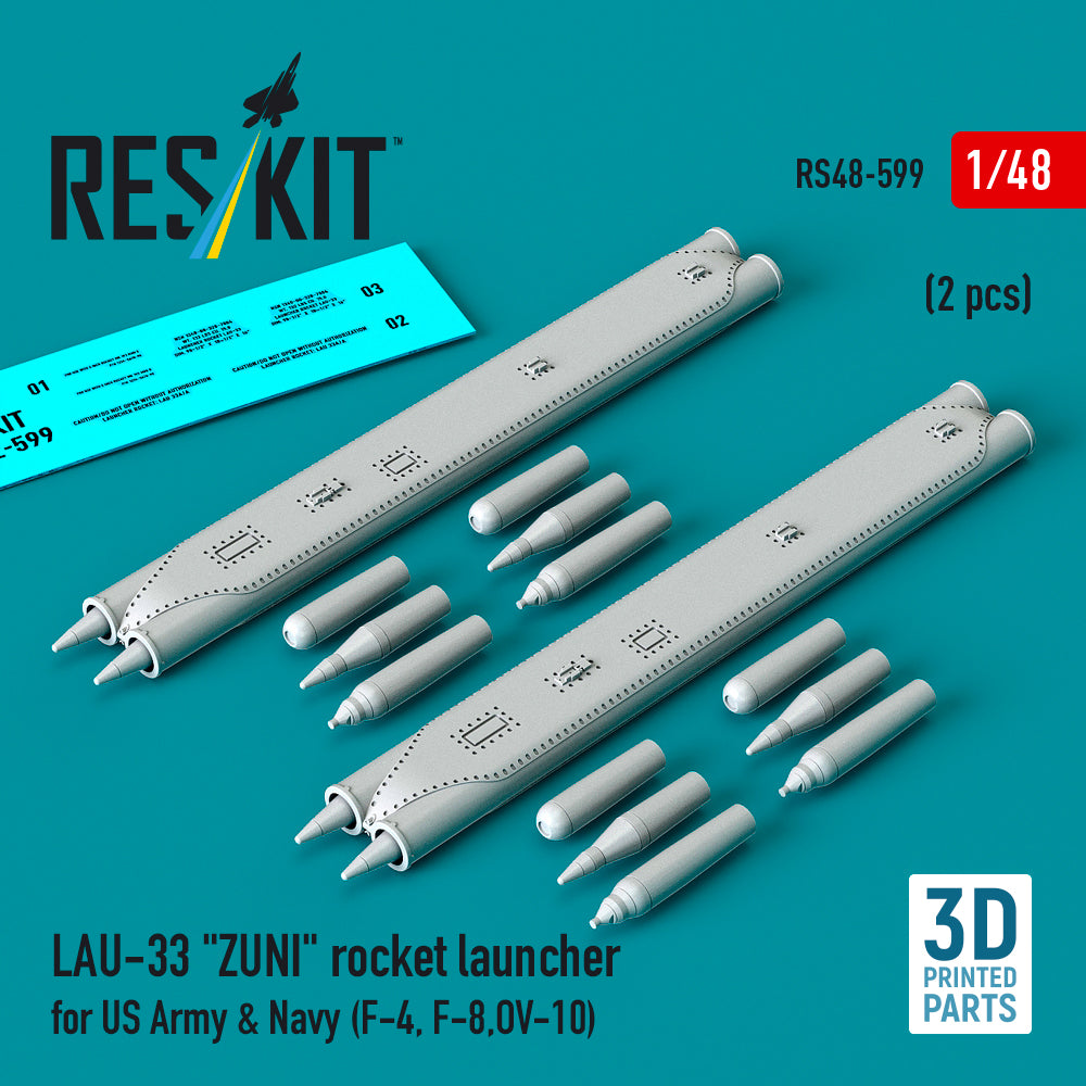 ResKit RS48-0599 1:48 LAU-33 "ZUNI" rocket launcher for US Army & Navy