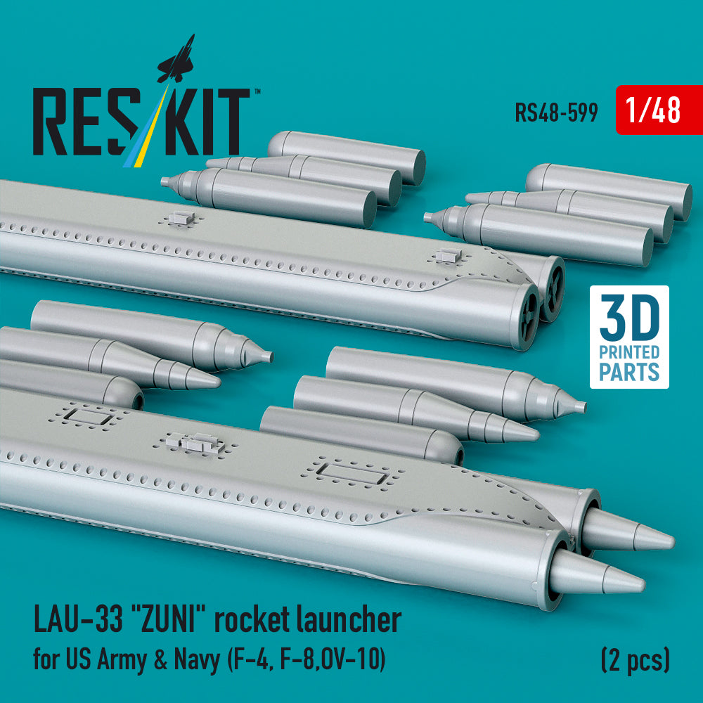 ResKit RS48-0599 1:48 LAU-33 "ZUNI" rocket launcher for US Army & Navy