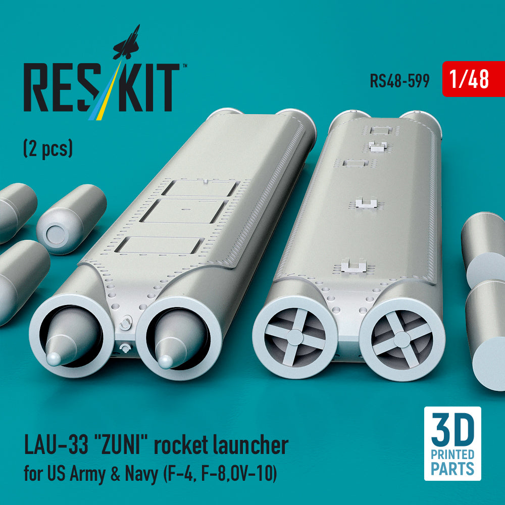 ResKit RS48-0599 1:48 LAU-33 "ZUNI" rocket launcher for US Army & Navy