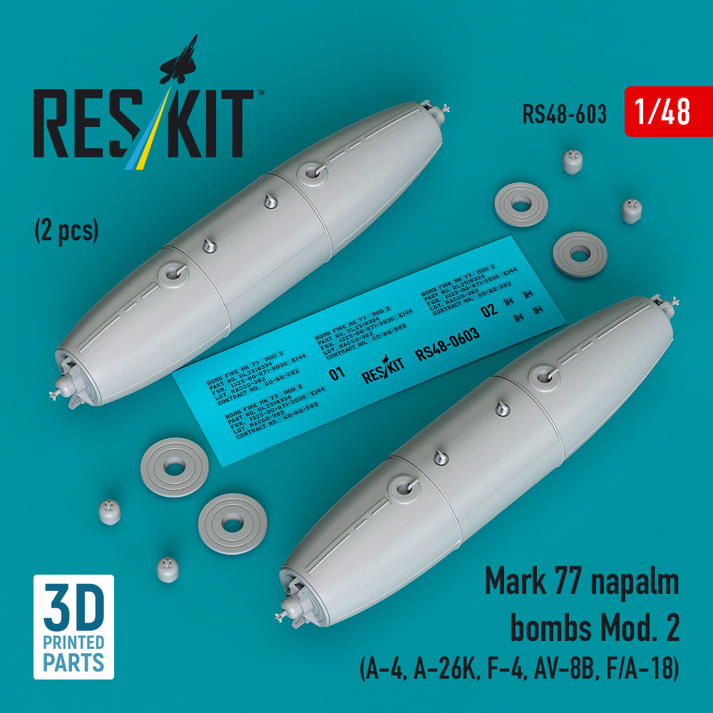 ResKit RS48-0603 1:48 Mark 77 napalm bombs Mod