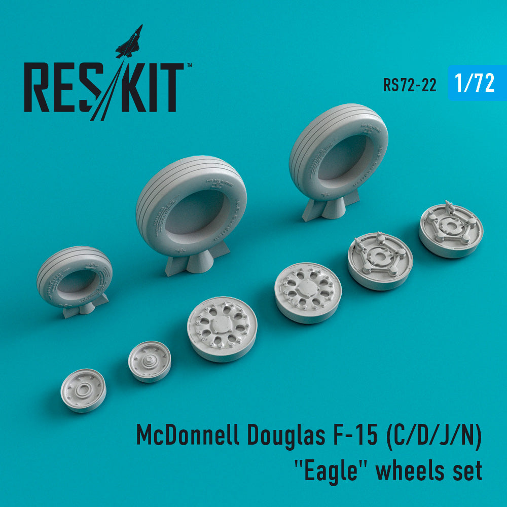 ResKit RS72-0022 1:72 McDonnell-Douglas F-15C/F-15D/F-15J/F-15N Eagle wheel set