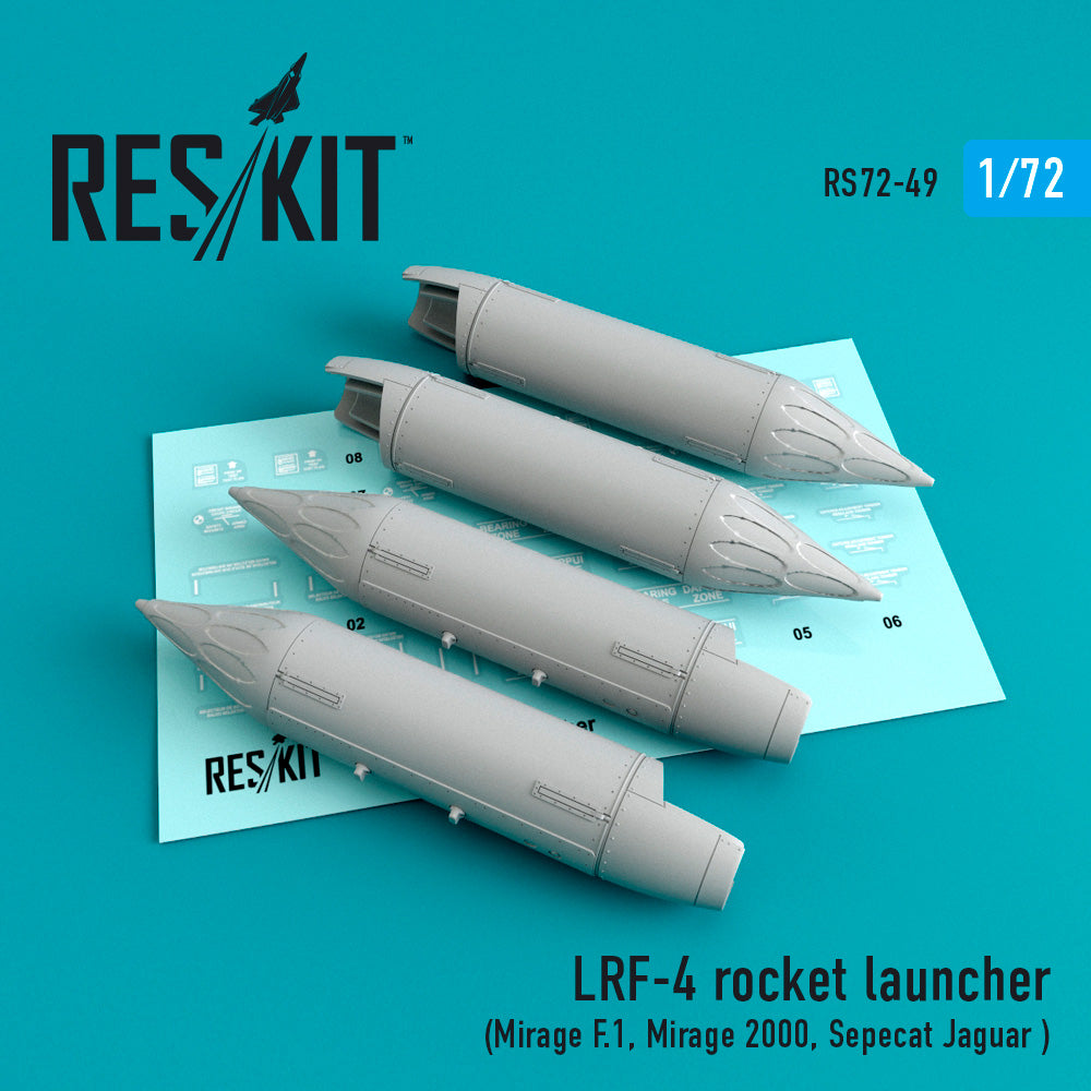 ResKit RS72-0049 1:72 LRF-4 rocket launcher x 4 WILL BE REPLACED BY