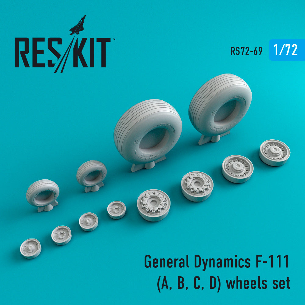 ResKit RS72-0069 1:72 General-Dynamics F-111A/F-111B/F-111C/F-111D) wheels set
