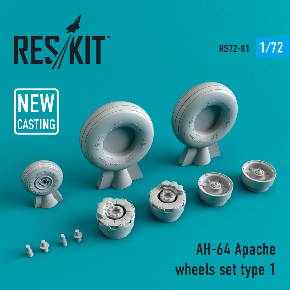 ResKit RS72-0081 1:72 Bell/Boeing AH-64A/AH-64D Apache wheels set