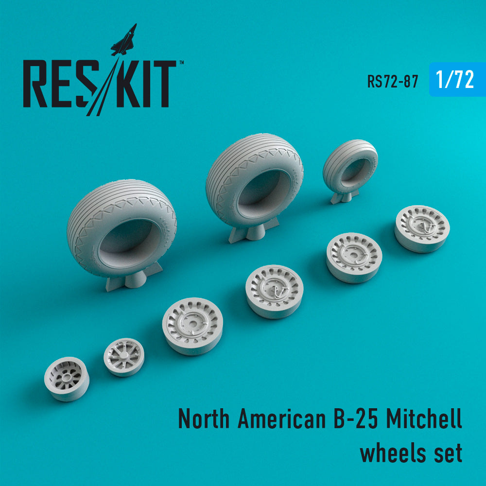 ResKit RS72-0087 1:72 North-American B-25B/B-25C/B-25J Mitchell wheels set