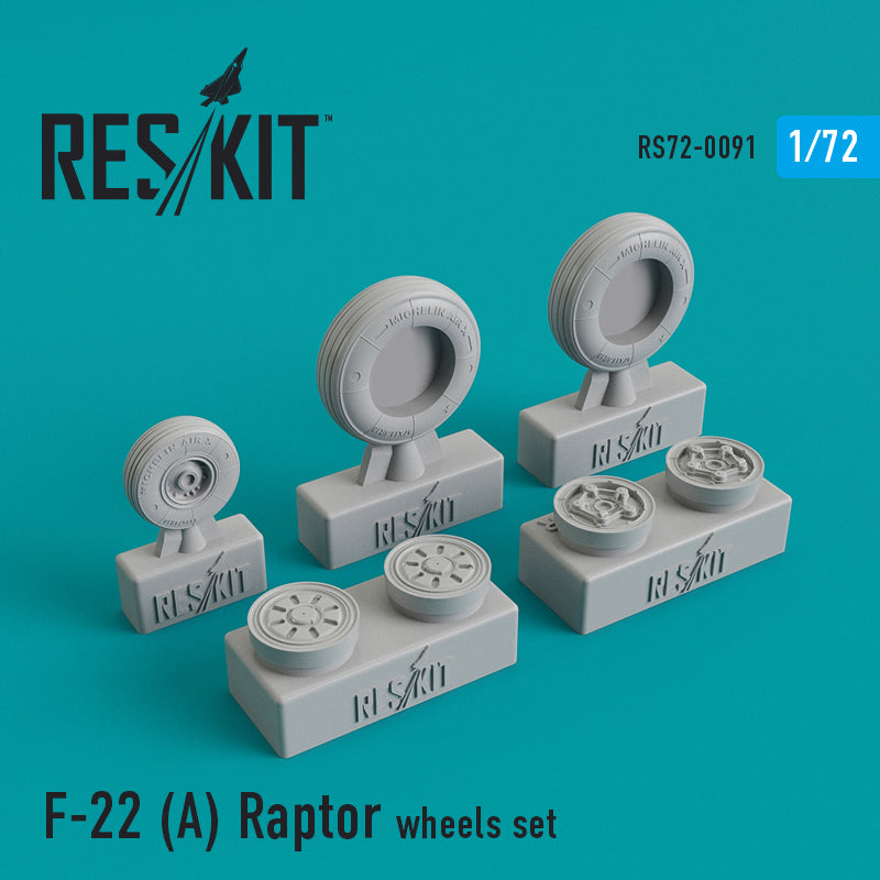 ResKit RS72-0091 1:72 Lockheed-Martin F-22A Raptor wheels set
