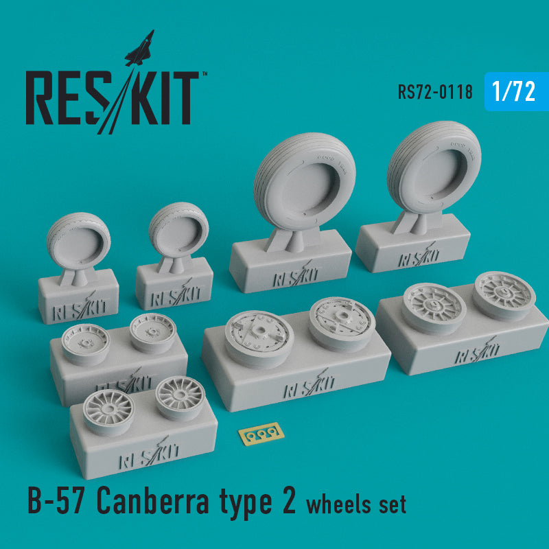 ResKit RS72-0118 1:72 Martin B-57/RB-57E/B-57G Canberra type 2 wheels set
