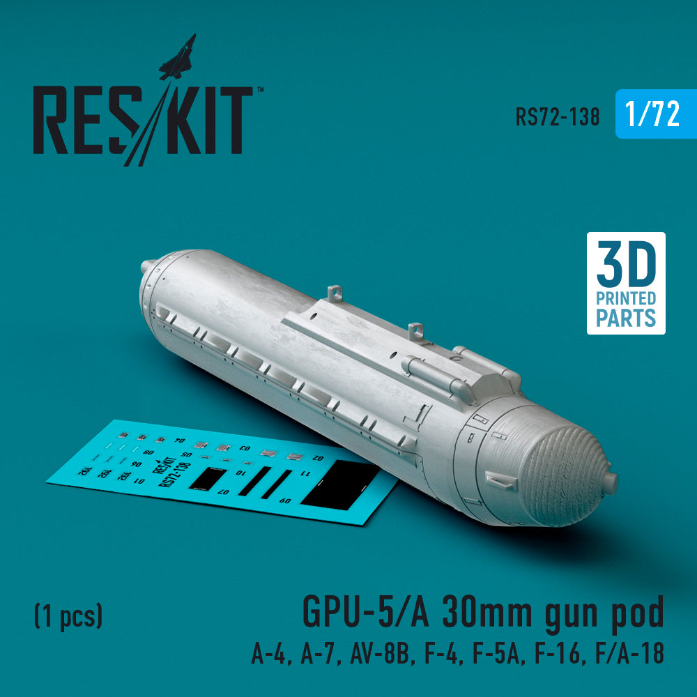 ResKit RS72-0138 1:72 GPU-5/A 30mm gun pod