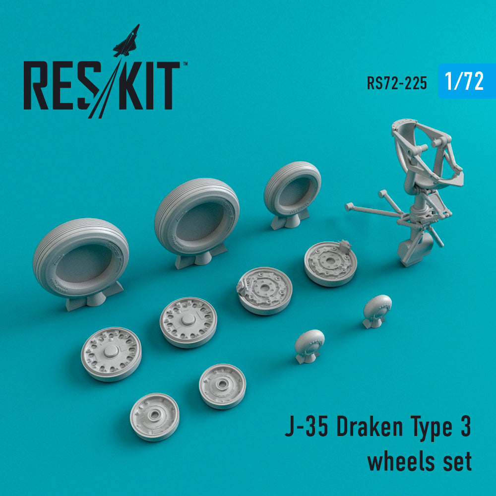 ResKit RS72-0225 1:72 Saab J-35 Draken Type 3 wheels set