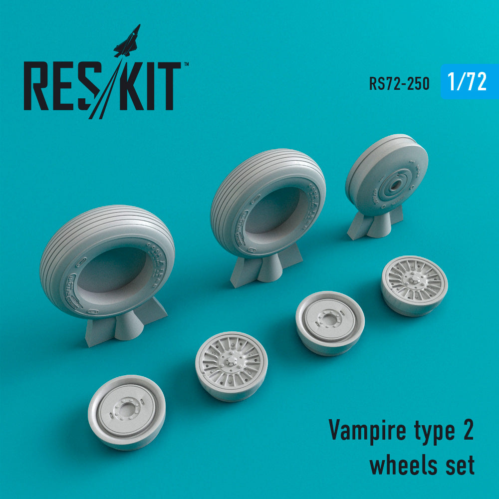 ResKit RS72-0250 1:72 de Havilland Vampire type 2 wheels set