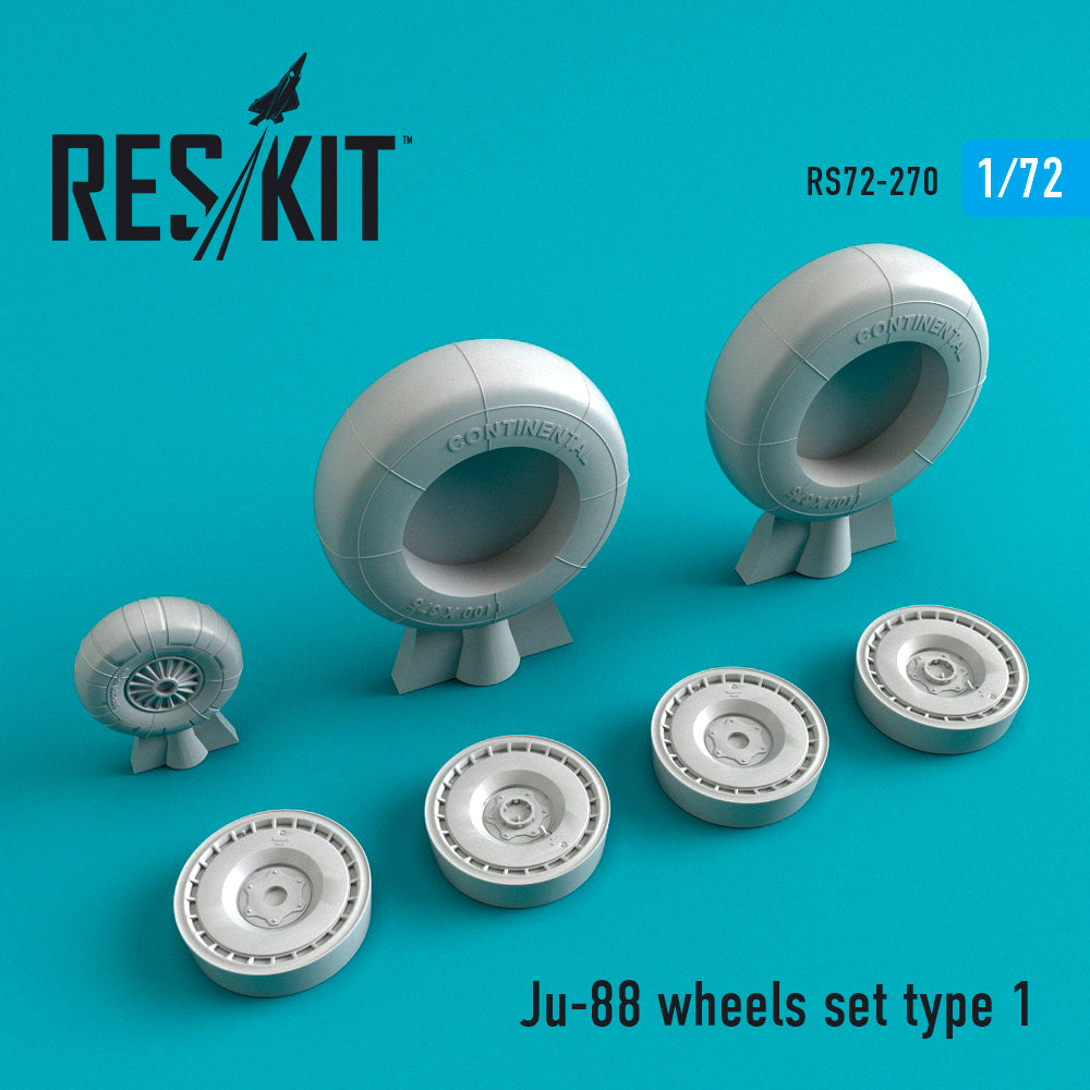 ResKit RS72-0270 1:72 Junkers Ju-88 wheels set type 1