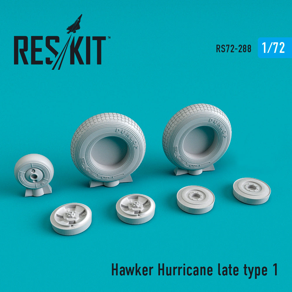 ResKit RS72-0288 1:72 Hawker Hurricane wheels set late type 1