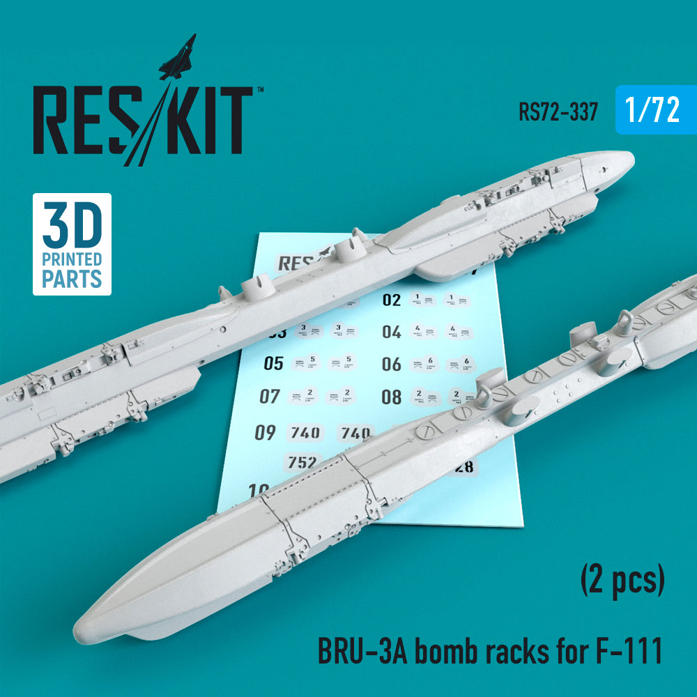 ResKit RS72-0337 1:72 BRU-3A bomb racks for Aardvark