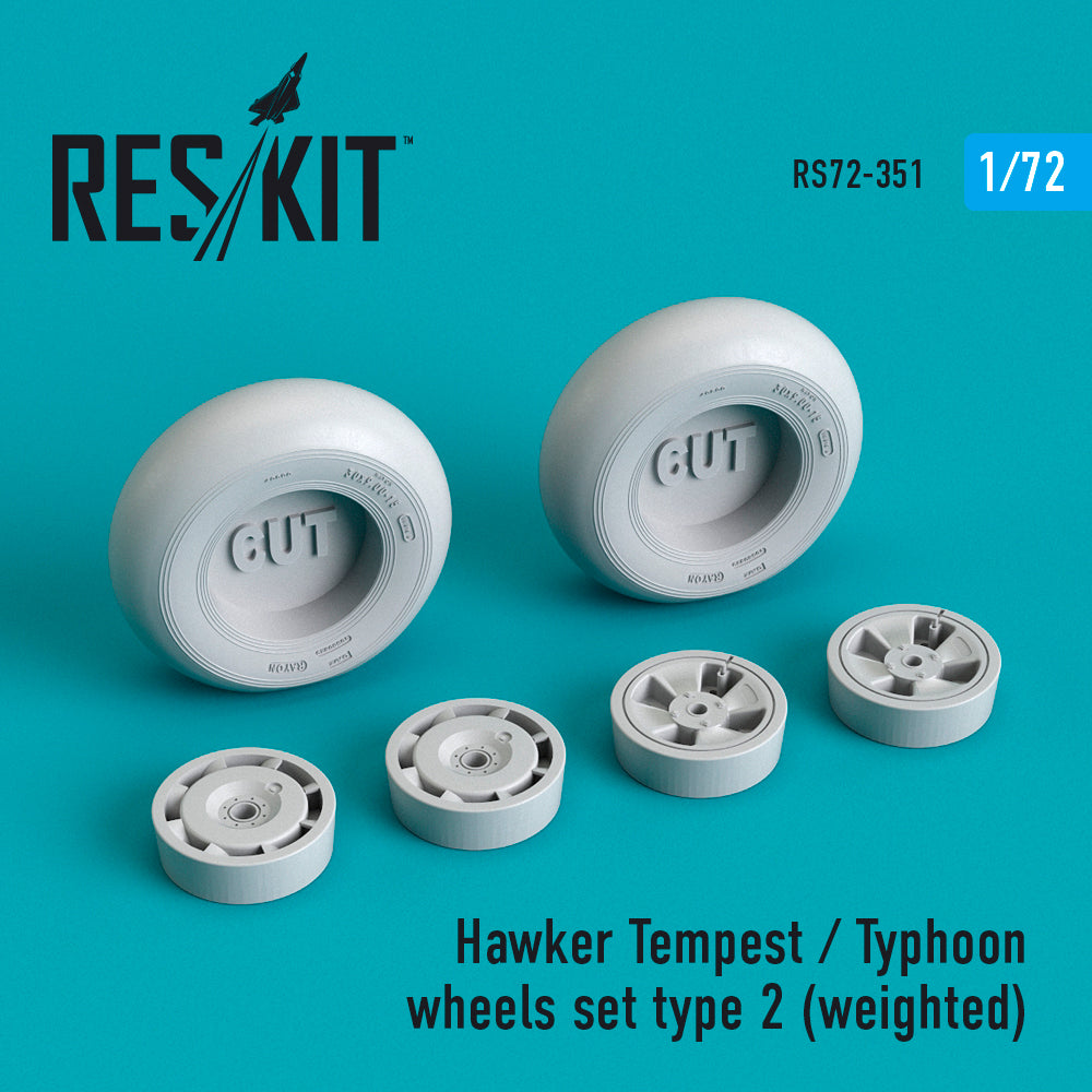 ResKit RS72-0351 1:72 Hawker Tempest/Typhoon wheels set type 2