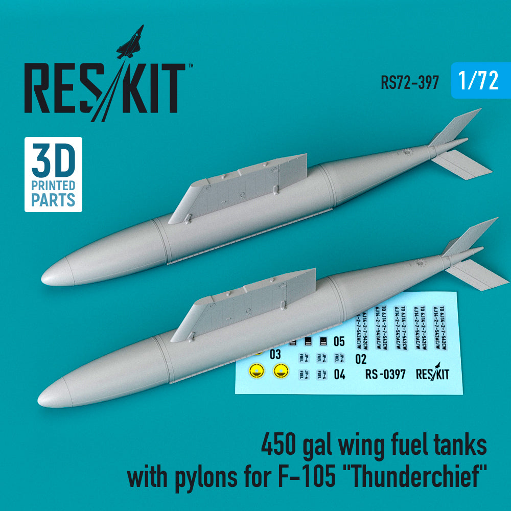 ResKit RS72-0397 1:72 F-105D/G Thunderchief Wing Fuel Tanks (2 pcs)