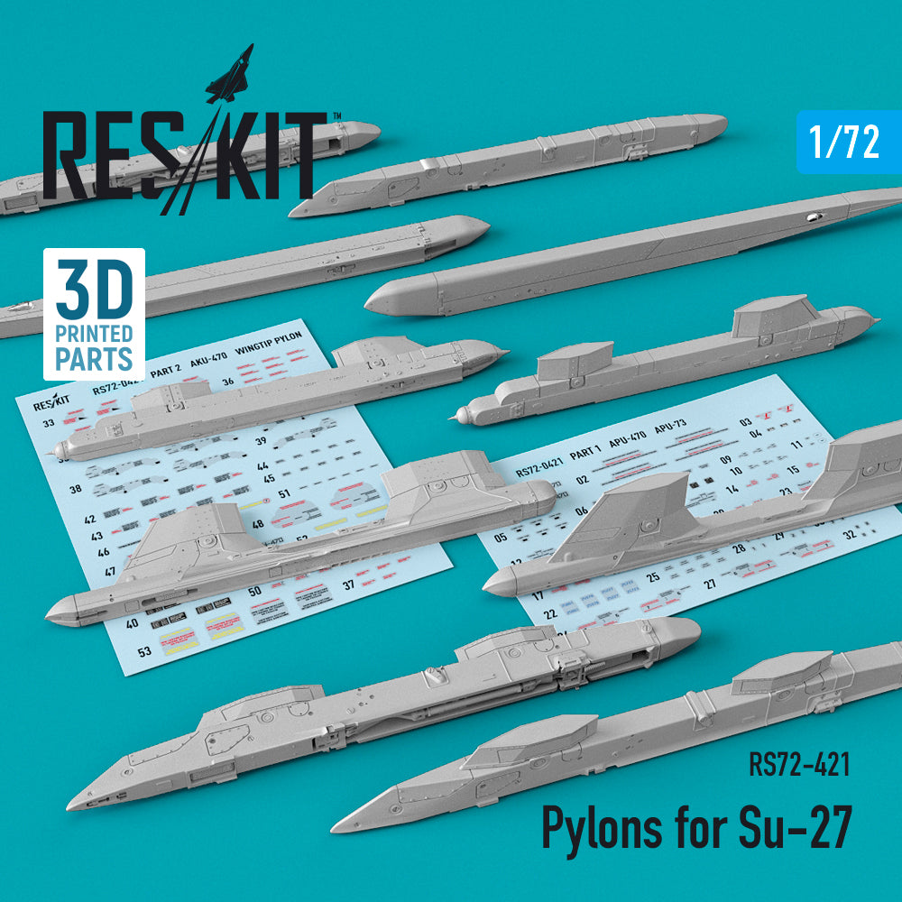 ResKit RS72-0421 1:72 Pylons for Sukhoi Su-27