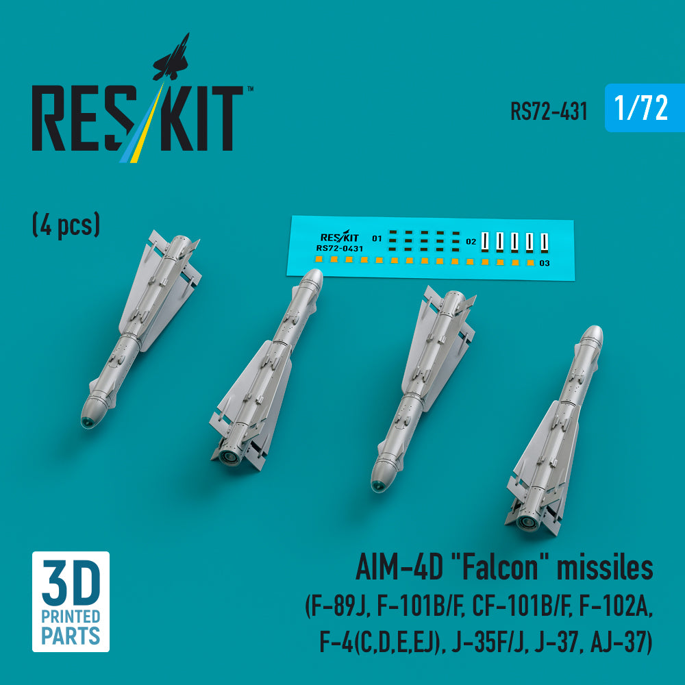ResKit RS72-0431 1:72 AIM-4D Falcon missiles