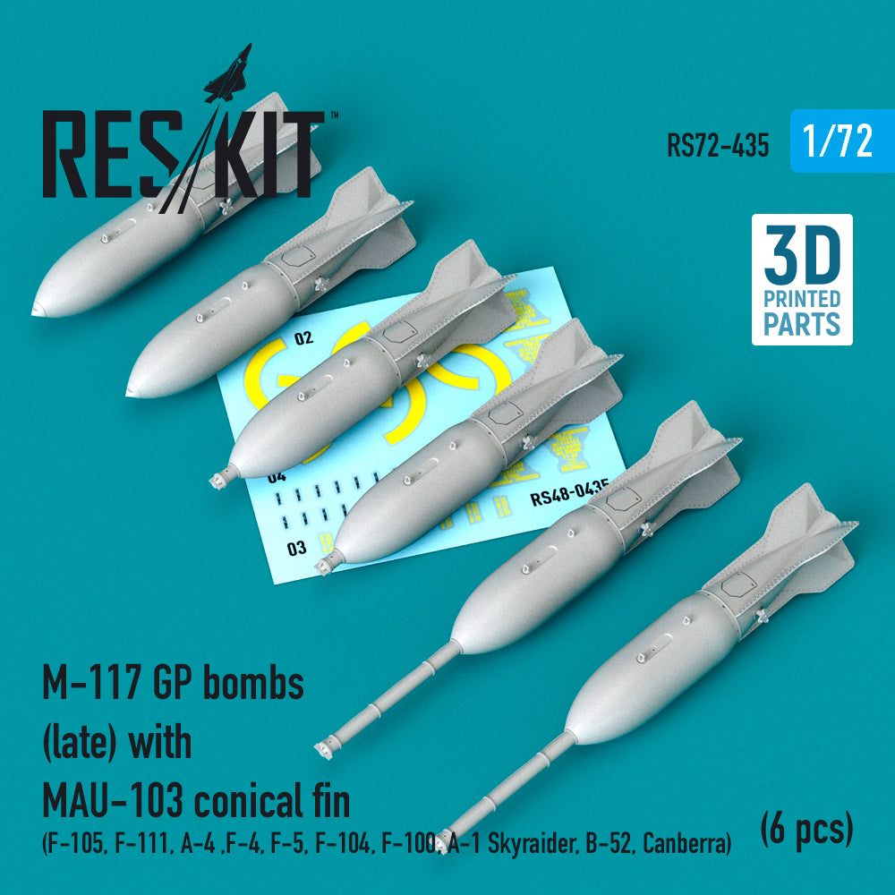 ResKit RS72-0435 1:72 M-117 GP bombs
