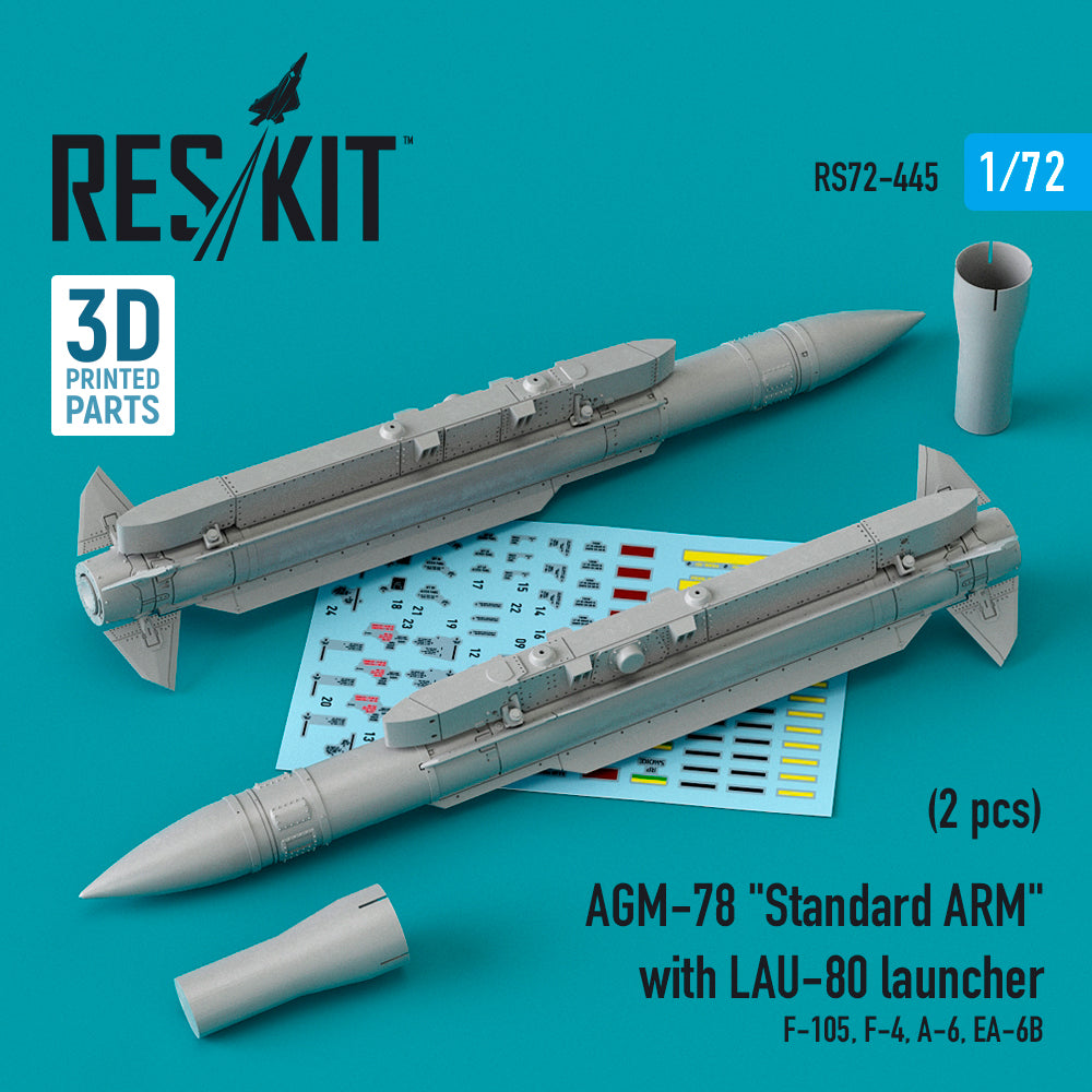 ResKit RS72-0445 1:72 AGM-78 Standard ARM with LAU-80 launcher