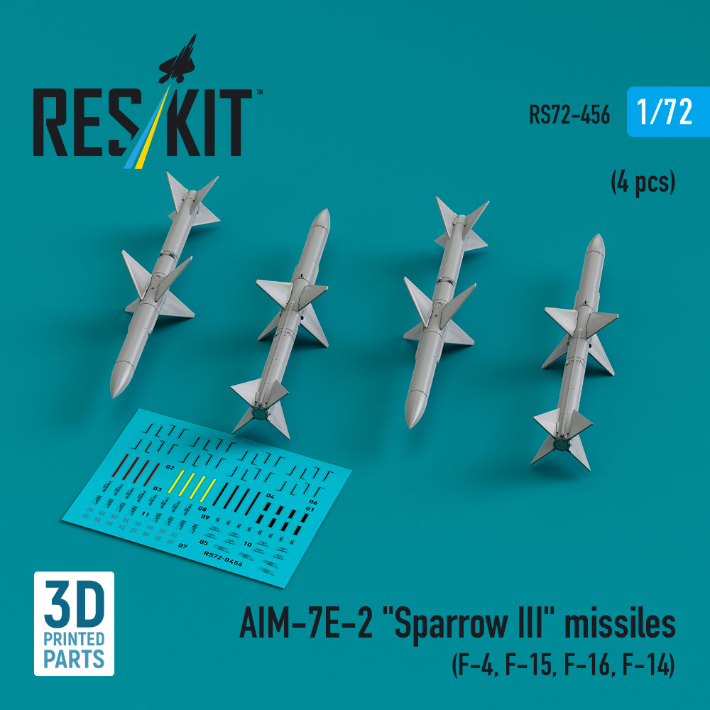 ResKit RS72-0456 1:72 AIM-7E-2 Sparrow III missiles