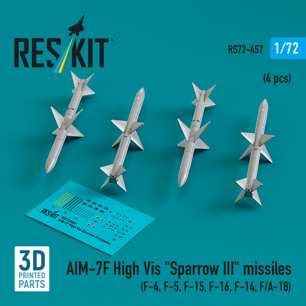 ResKit RS72-0457 1:72 AIM-7F High Vis Sparrow III missiles