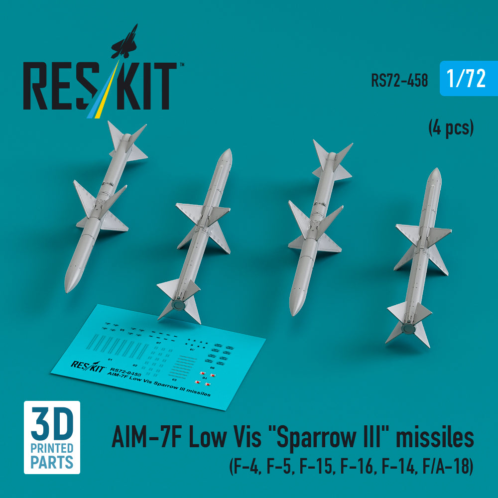 ResKit RS72-0458 1:72 AIM-7F Low Vis Sparrow III missiles