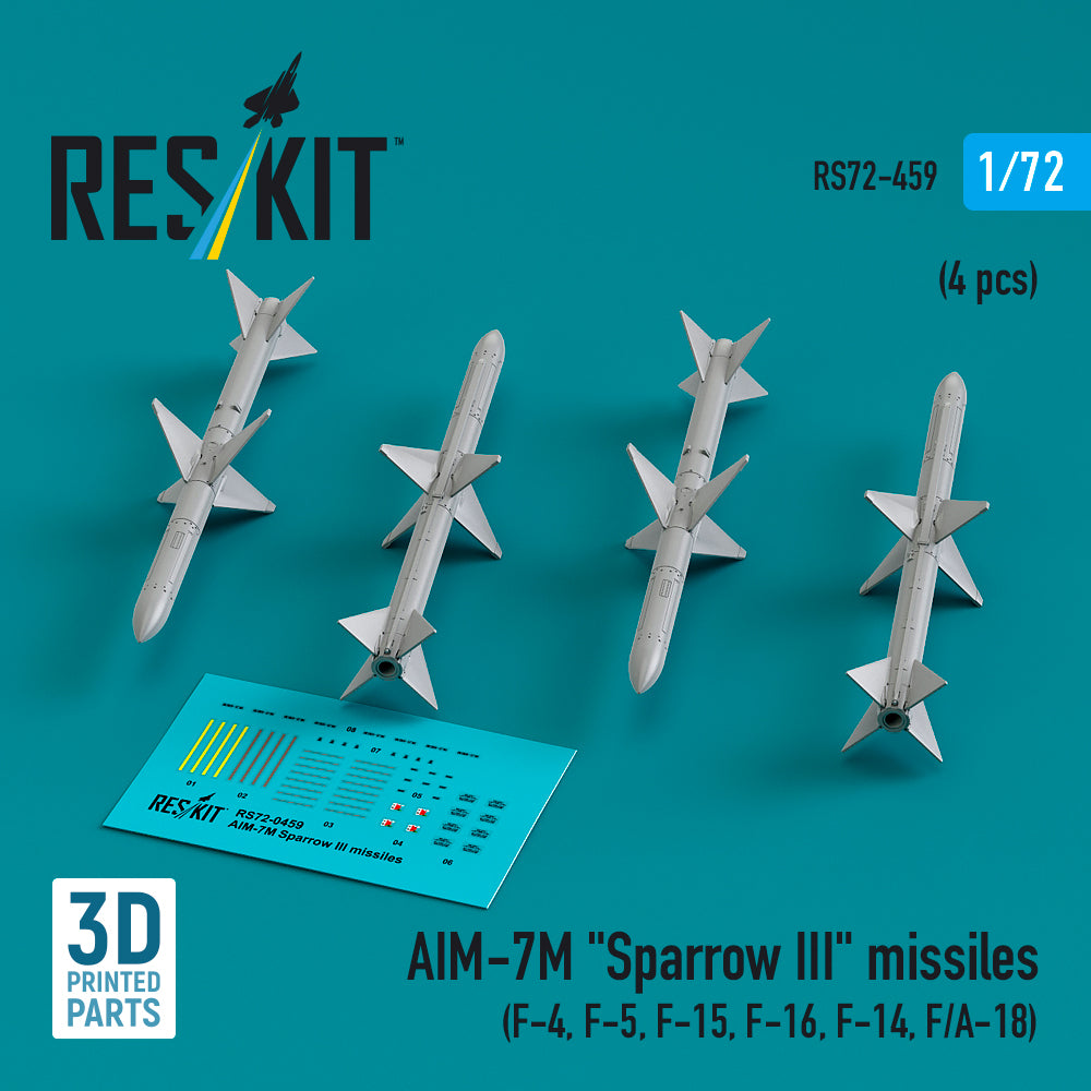 ResKit RS72-0459 1:72 AIM-7M Sparrow III missiles