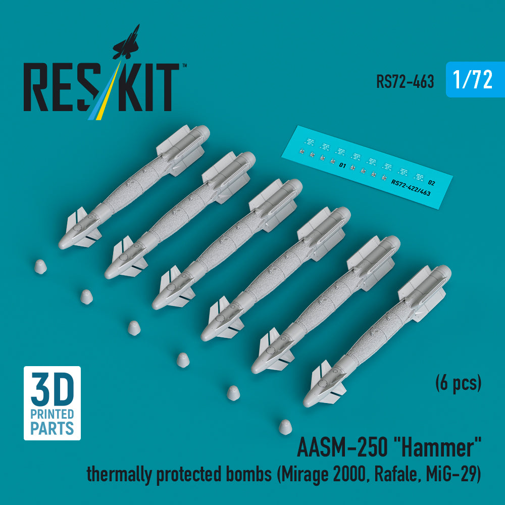 ResKit RS72-0463 1:72 AASM-250 Hammer thermally protected bombs