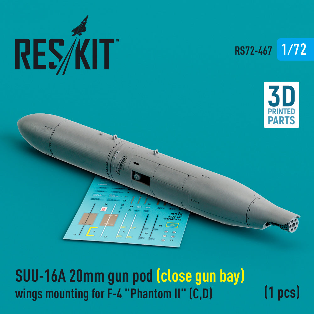 ResKit RS72-0467 1:72 SUU-16A 20mm gun pod