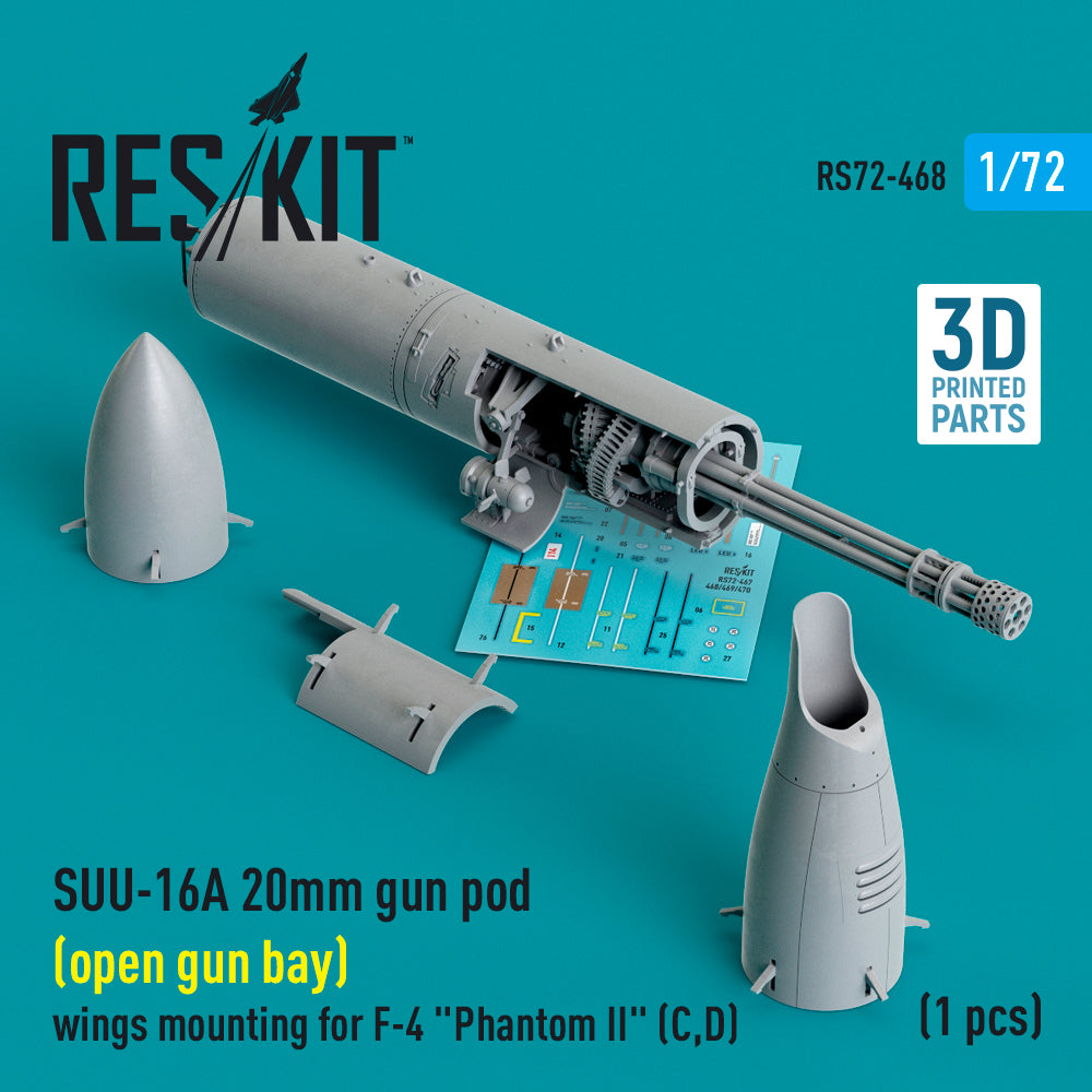 ResKit RS72-0468 1:72 SUU-16A 20mm gun pod