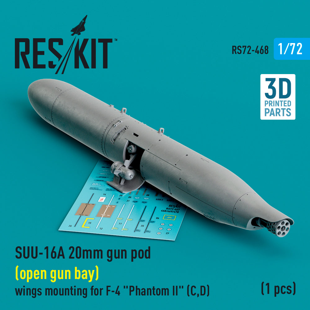 ResKit RS72-0468 1:72 SUU-16A 20mm gun pod