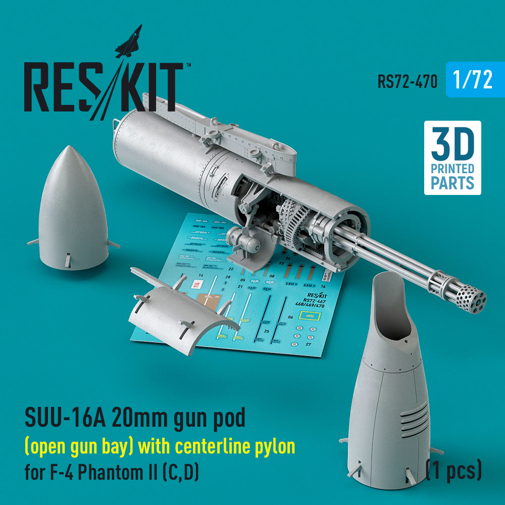 ResKit RS72-0470 1:72 SUU-16A 20mm gun pod