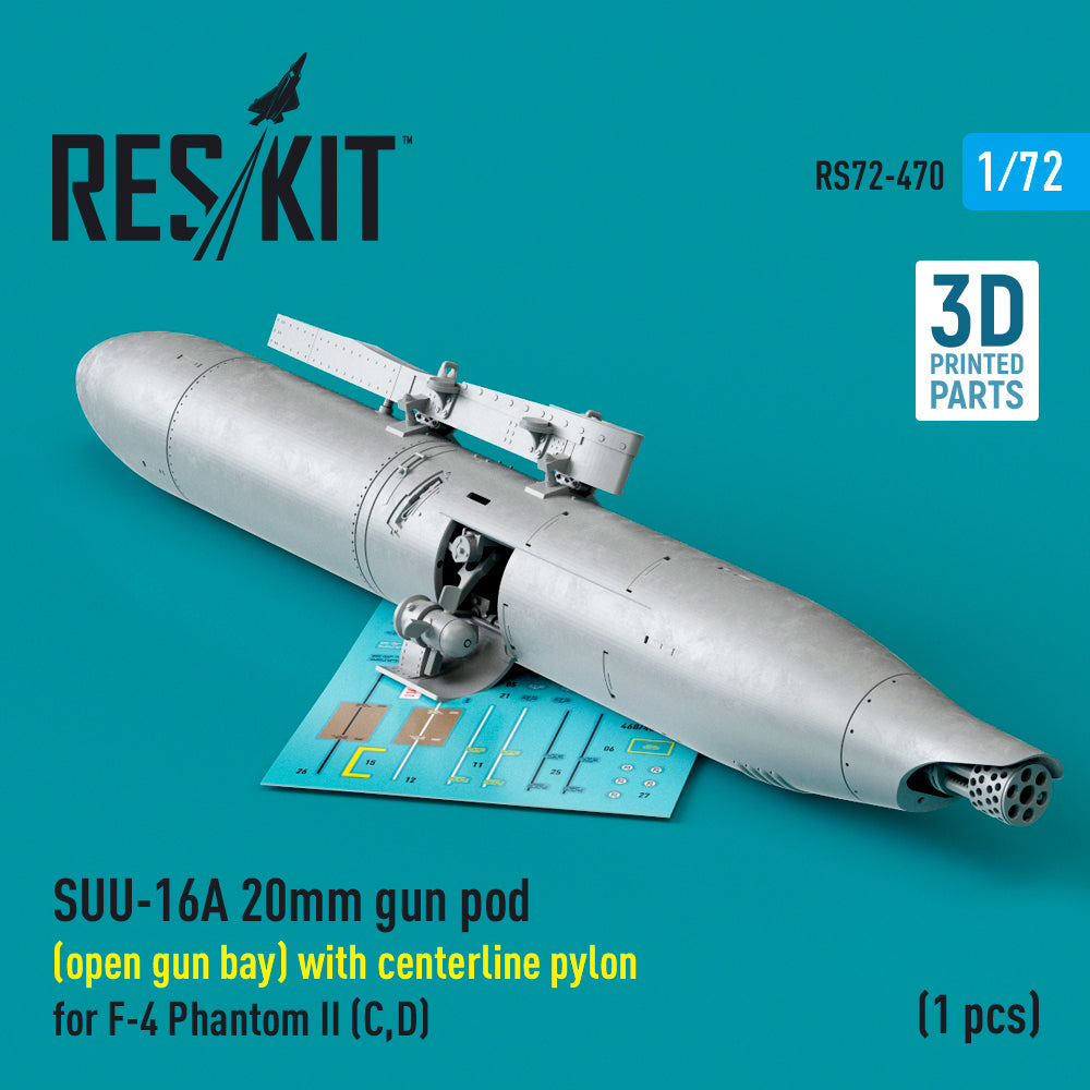 ResKit RS72-0470 1:72 SUU-16A 20mm gun pod