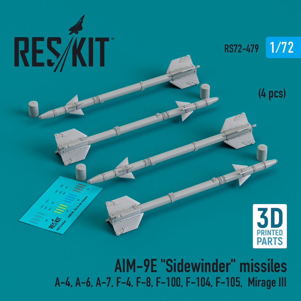 ResKit RS72-0479 1:72 AIM-9E Sidewinder missiles