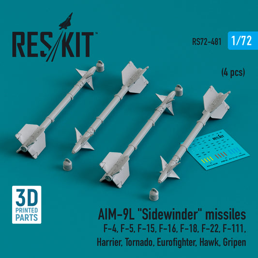 ResKit RS72-0481 1:72 AIM-9L Sidewinder missiles