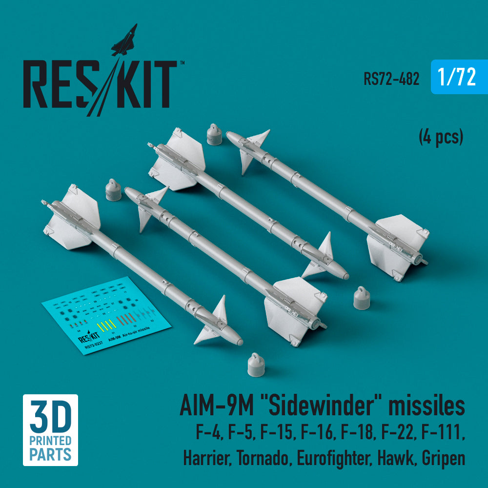 ResKit RS72-0482 1:72 AIM-9M Sidewinder missiles