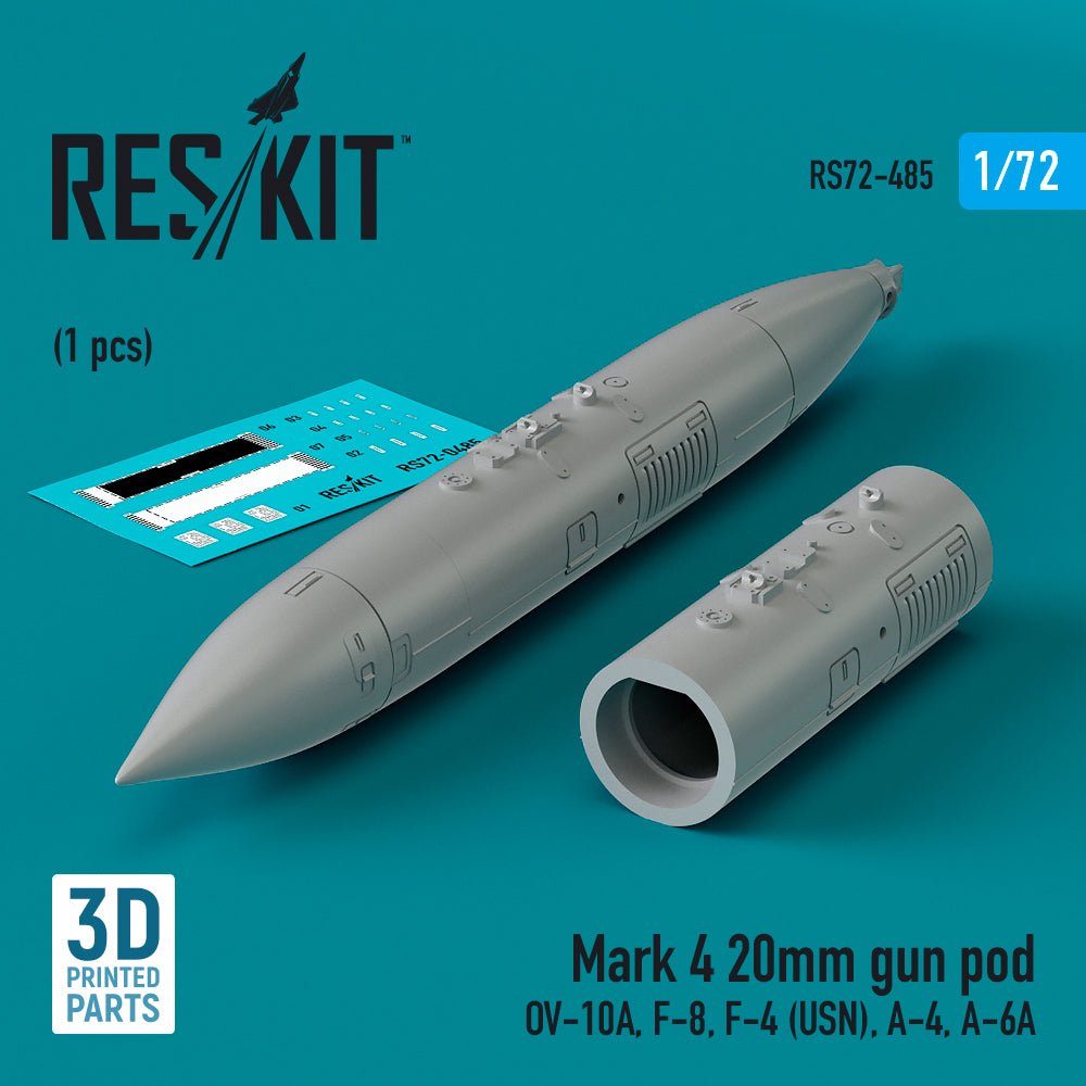 ResKit RS72-0485 1:72 Mark 4 20mm gun pod