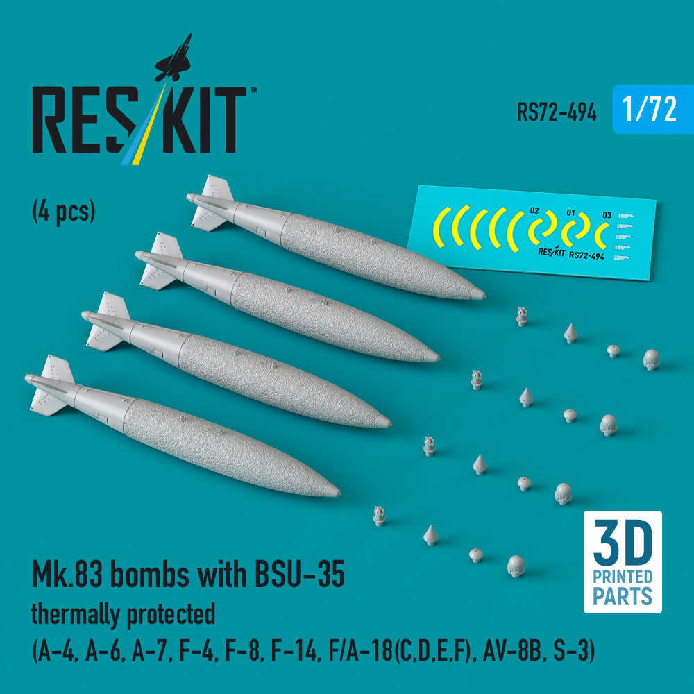 ResKit RS72-0494 1:72 Mk.83 bombs with BSU-35 thermally protected