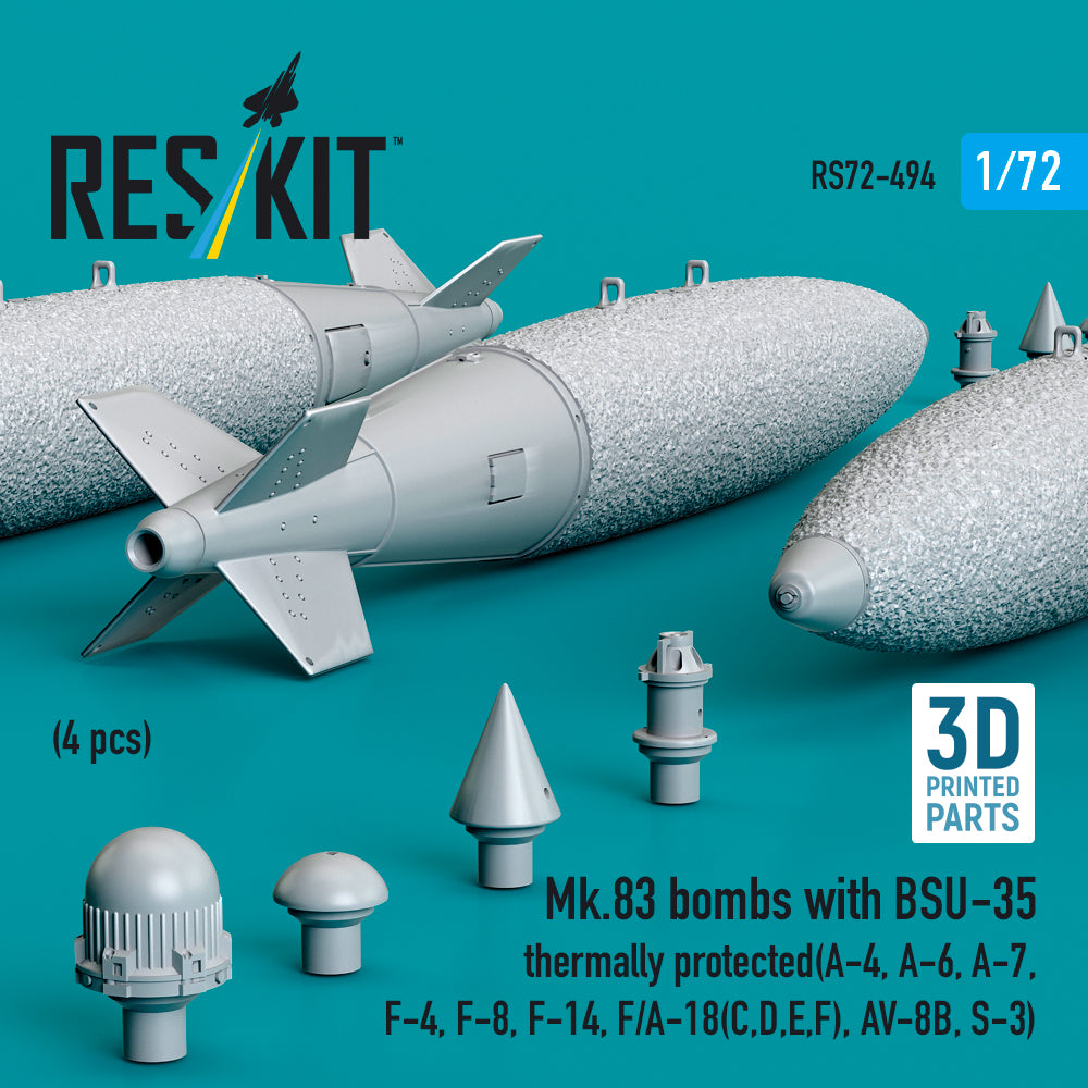 ResKit RS72-0494 1:72 Mk.83 bombs with BSU-35 thermally protected