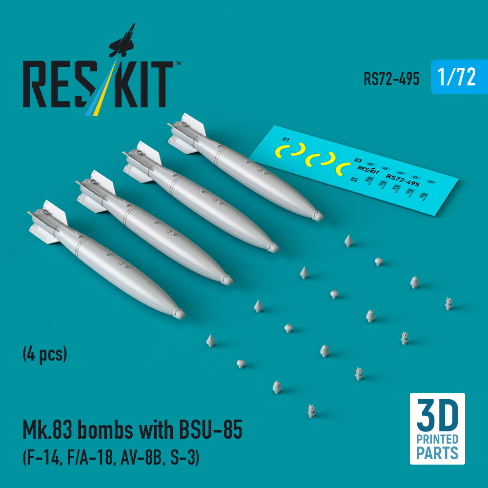 ResKit RS72-0495 1:72 Mk.83 bombs with BSU-85