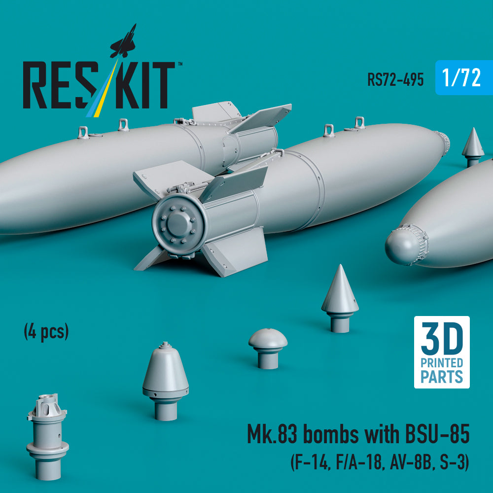ResKit RS72-0495 1:72 Mk.83 bombs with BSU-85