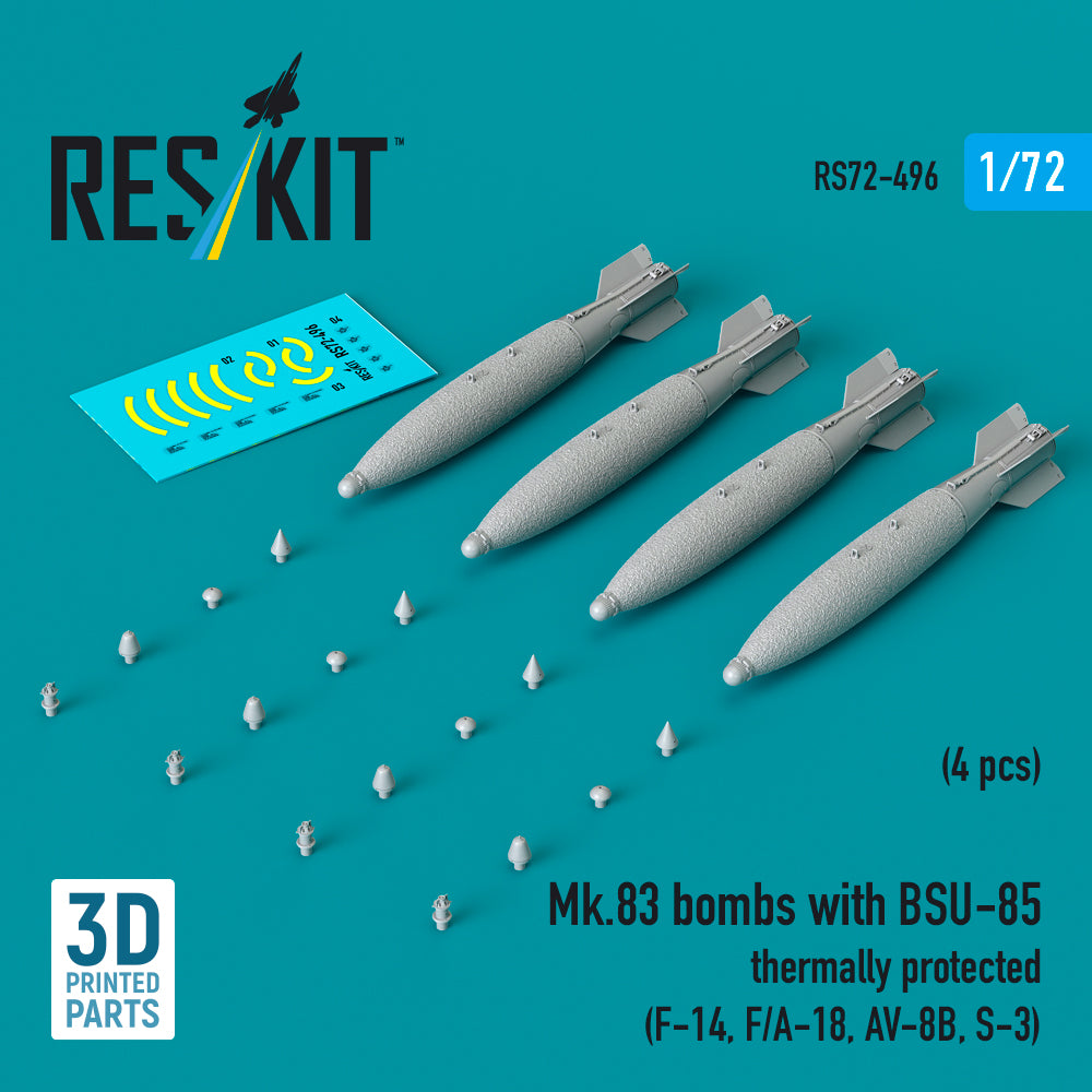 ResKit RS72-0496 1:72 Mk.83 bombs with BSU-85 thermally protected