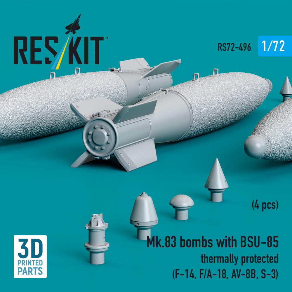 ResKit RS72-0496 1:72 Mk.83 bombs with BSU-85 thermally protected